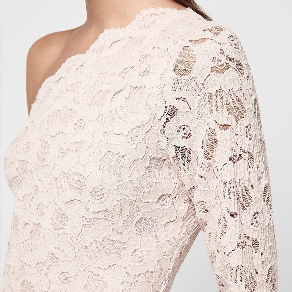 Classy Medium Express Lace one sleeve asymmetrical top